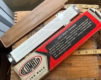 Vintage Acu-Math Slide Rule Mannheim Trig model 900 with box and instructions