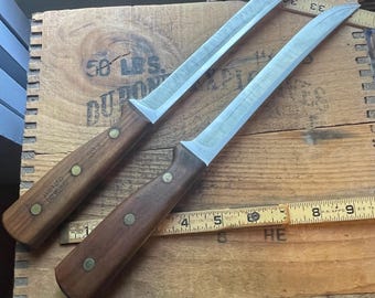 Lot of 2 Chicago Cutlery USA 66S, 8 inch carving, utility kitchen knives