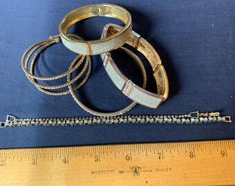 Vintage Mixed rhinestone bracelet lot