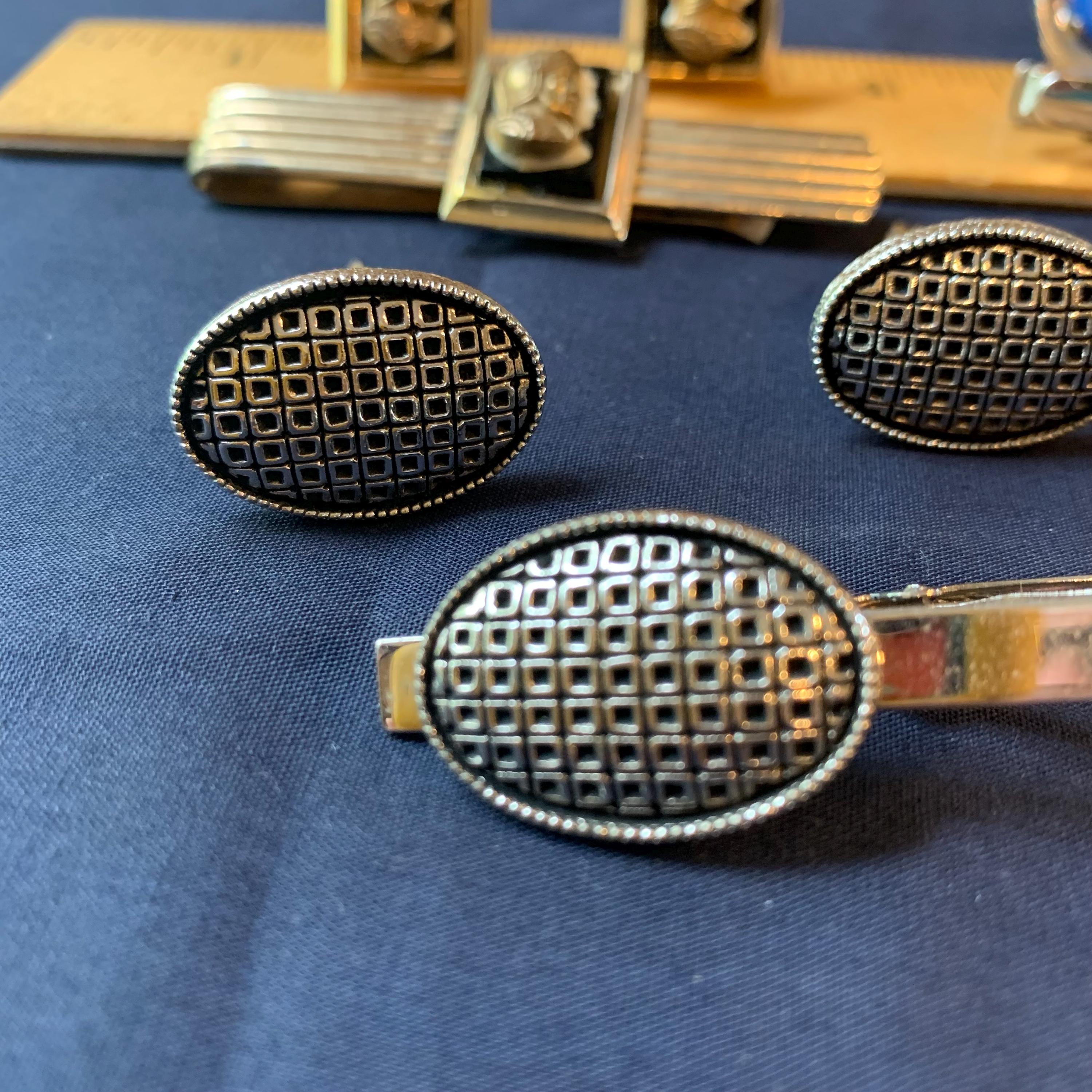 Vintage Cufflink Tie Bar Sets Lot - Etsy