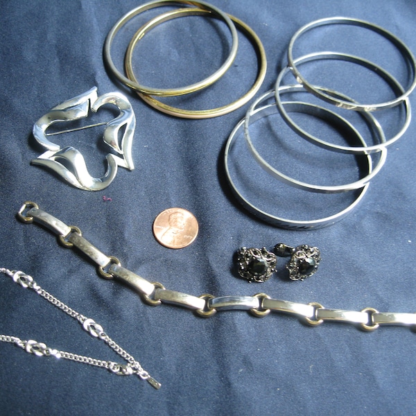 10 piece vintage lot of Monet jewelry, bangle lot, earrings, destash Monet lot