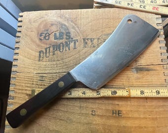 Vintage meat cleaver kitchen butcher knife tool