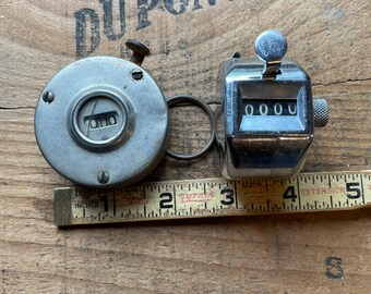 Vintage Micronta and older unmarked mechanical counters hand held thumb clicker counting functional