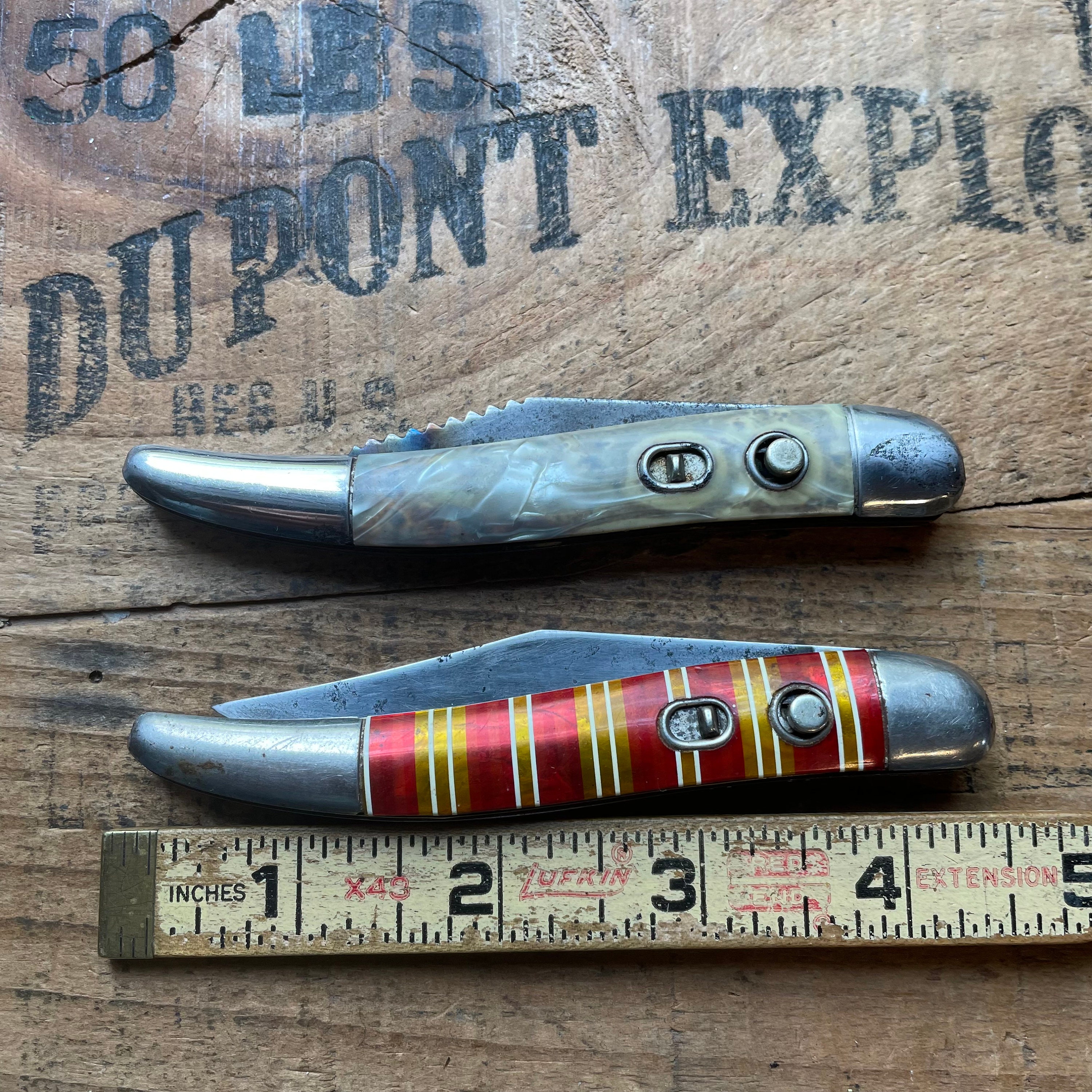 Lot of 2 Hammer Brand USA 1 Working 1 Parts or Repair 1 Blade Pocket Knives  