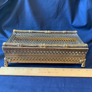 1960&#39;s MCM Brass Tissue Box Cover Holder