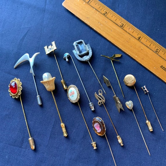 vintage lapel stick pin lot