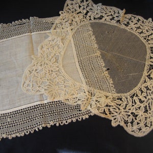 Antique Victorian Lot of 2 Wedding Lace Handkerchiefs, Lot of 2, Bobbin