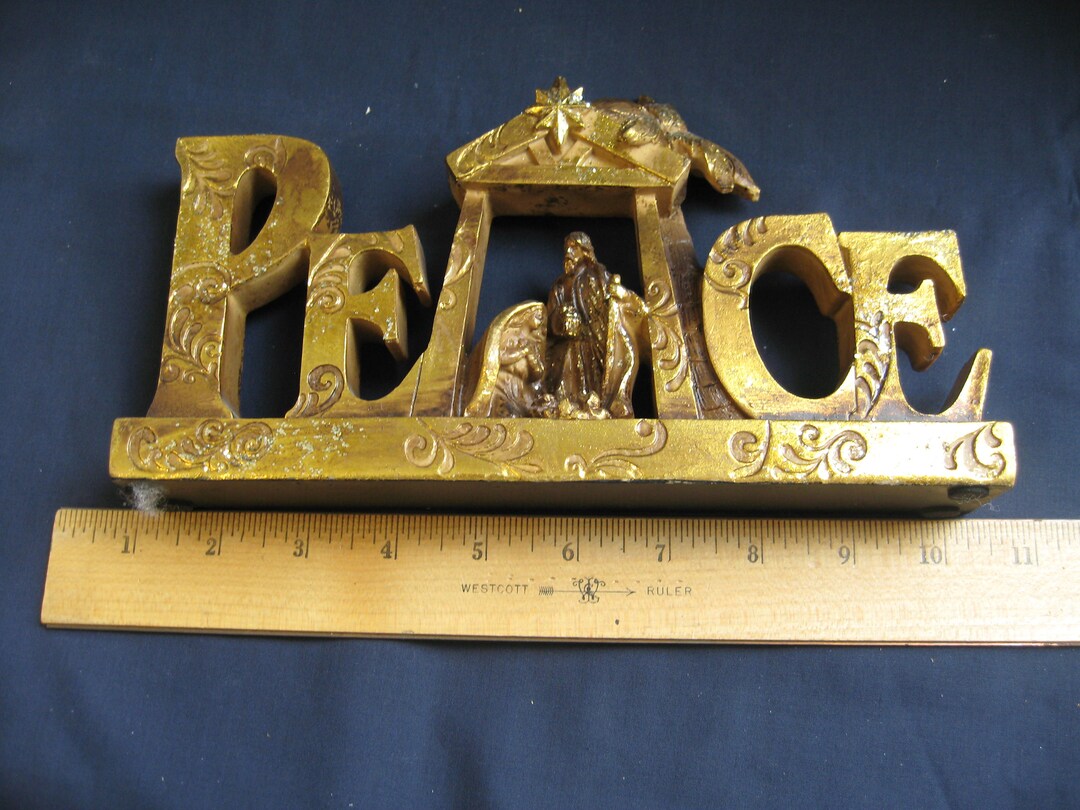 Peace Nativity Figurine Mary Joseph Jesus Holy Family Etsy