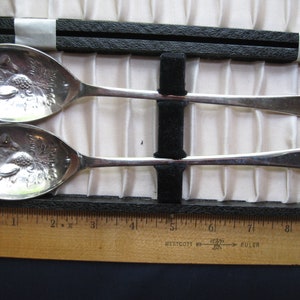 Vintage Richmond Sheffield England Silver plate salad serving fork and spoon w/ box
