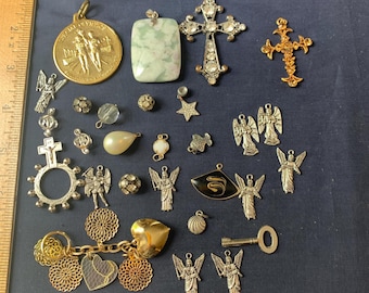 Vintage loose  charms pendants and findings