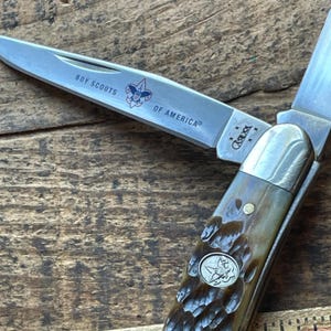 Case XX USA  Boy Scout model 6318 SS medium stockman 3 blade pocket knife