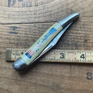 Hammer brand USA toothpick Fish knife Patriotic themed 1 blade pocket knife