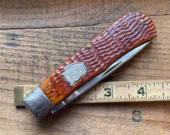 Winchester USA 1996 Model 19111 BH bone Buffalo Head Bluegrass Cutlery 1 blade pocket knife