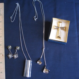 Avon jewelry lot, Cross pendant necklace earring lot