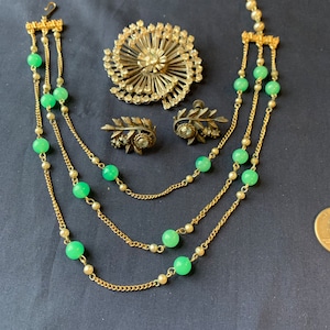 vintage Coro brooch, earrings and necklace lot