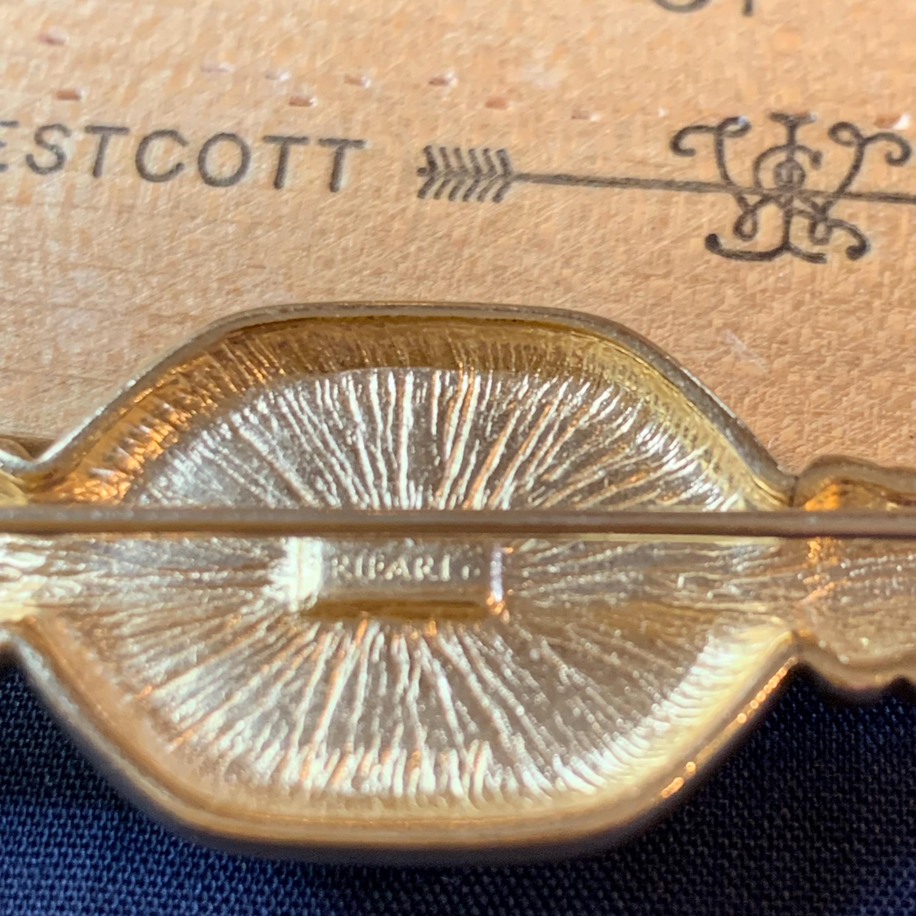 Vintage Trifari Blue Brooch - Etsy