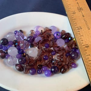 vintage bead soup purples blues loose beads Lot