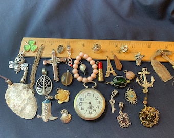 Vintage loose  charms, pendants and findings lot