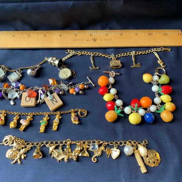 Vintage Charm Bracelet  lot