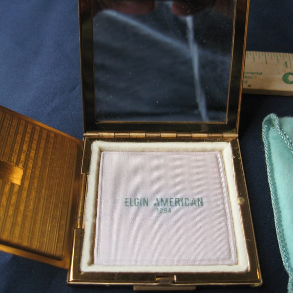 Elgin American mid century beauty vintage compact, Elgin Compact, retro compact mirror