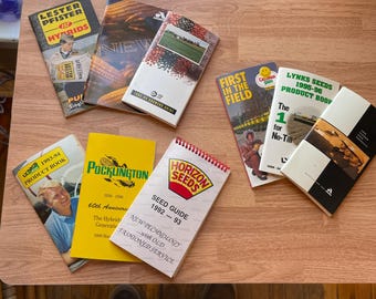 Vintage advertising lot of 9 Corn soybean Field seed pocket guides, farm life memorabilia