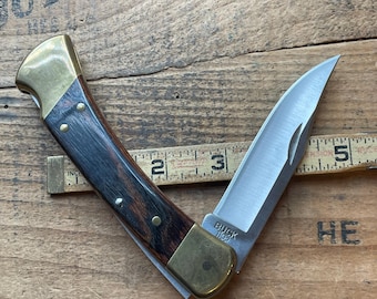 Buck USA model 110, folding hunter brass Lockback 1 blade pocket knife