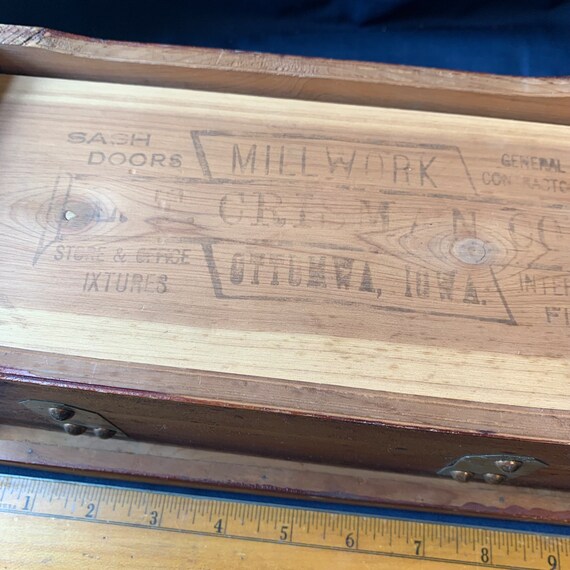 vintage cedar wood trinket jewelry candy box - image 7