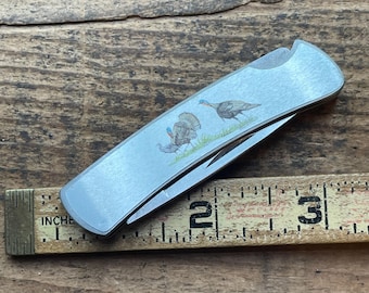 Navaja de bolsillo Buck USA modelo 525 Gent de 1989 con bloqueo trasero y una hoja.