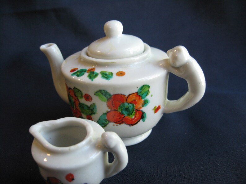 Vintage Childrens Tea Set Cat Handles Tea Set With Kittens Etsy