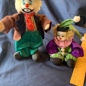 vintage set of Clown dolls