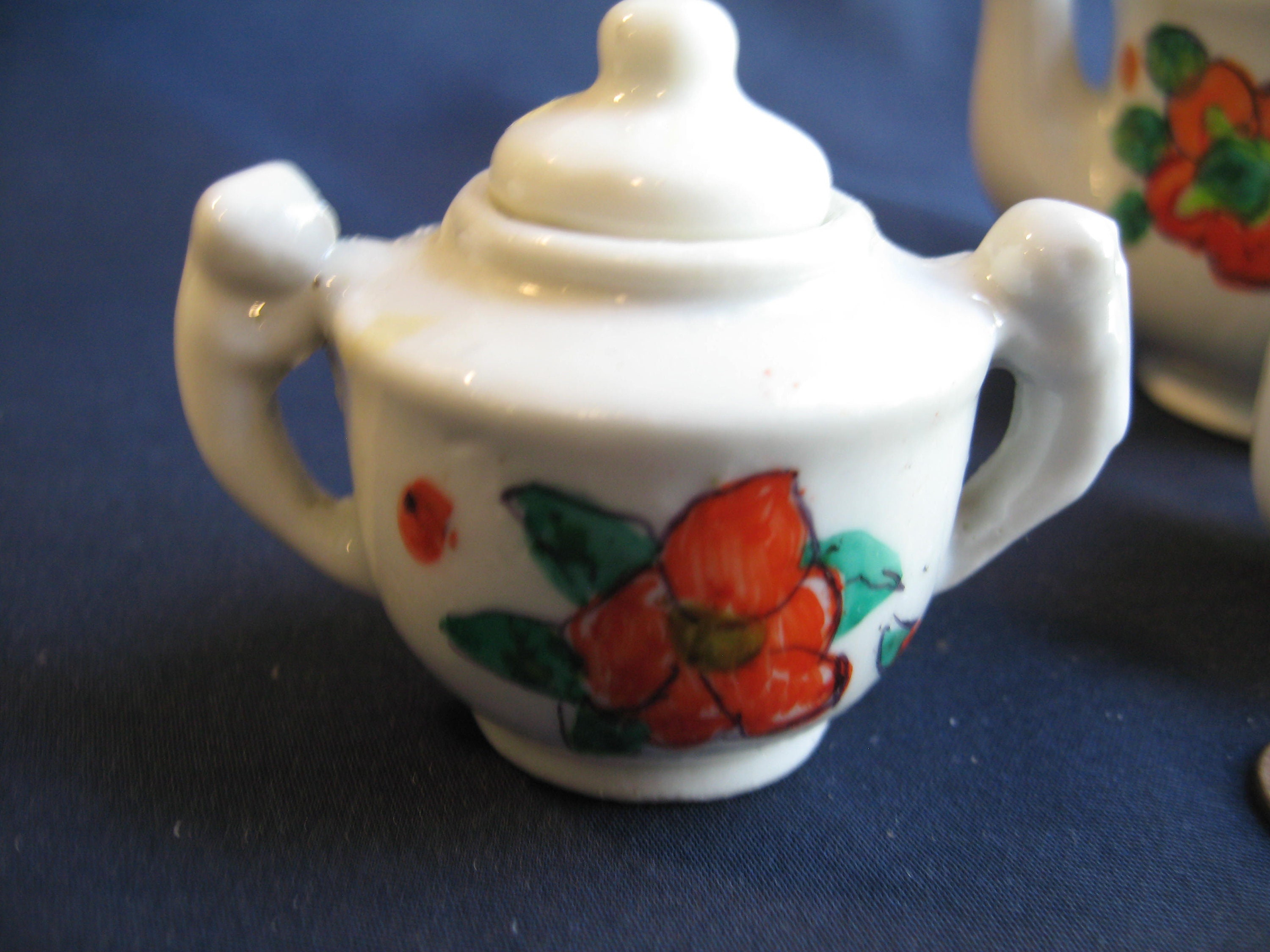 Vintage Childrens Tea Set Cat Handles Tea Set With Kittens Etsy