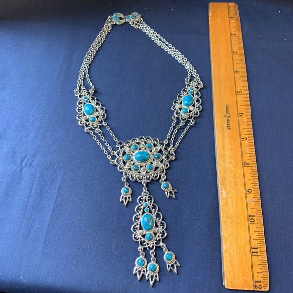 vintage Faux turquoise necklace