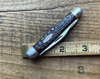 Vintage Case XX 1964-69 model 6208 Red bone Pen Knife 2 blade pocket knife