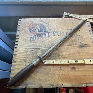 Vintage Superior Made in  USA knife sharpening steel 10&quot; overall 15&quot;
