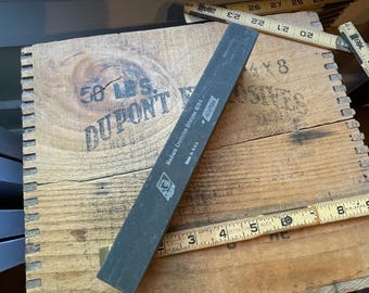 Vintage Norton Behr USA Medium Crystolon Oilstone MJB-8 large Sharpening stone 8"x 2"x 1" inches whetstone