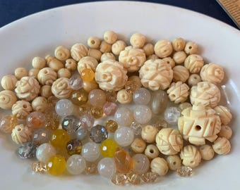 Vintage Loose Mixed bead soup Earth tones beads