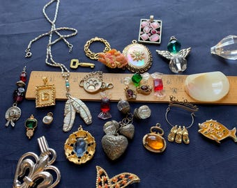 Vintage Loose Charm Pendant and Findings lot