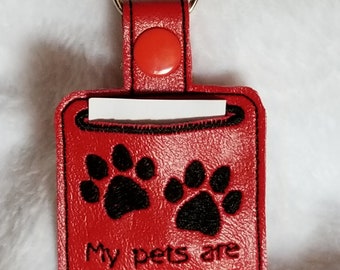 My Pets Are Home Alone Marine Vinyl Key Ring