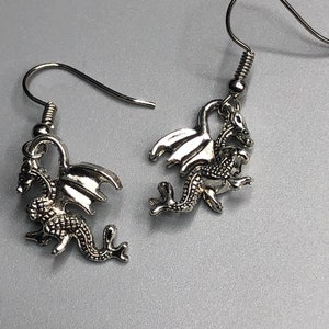 Dragon charm earrings