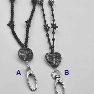 Black gothic inspired lanyard