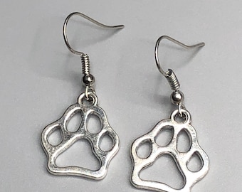 Large paw print earring