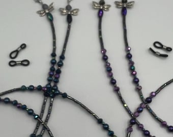 Dragonfly beaded eye glass chain
