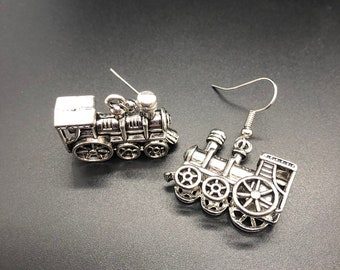 Choo choo train earrings.