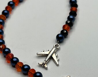 JetBlue inspired zipper pull with airplane