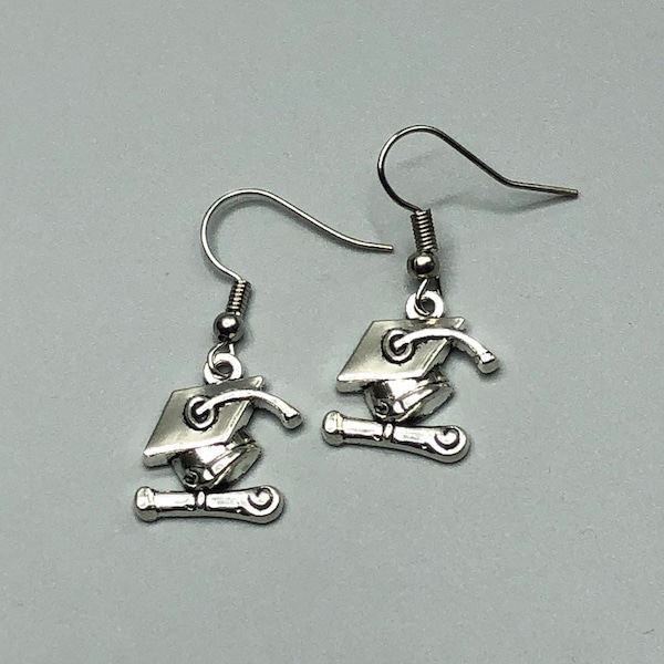 Cap and gown earrings