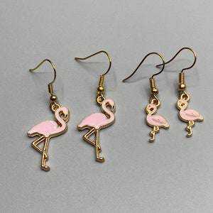 Pink flamingo earrings
