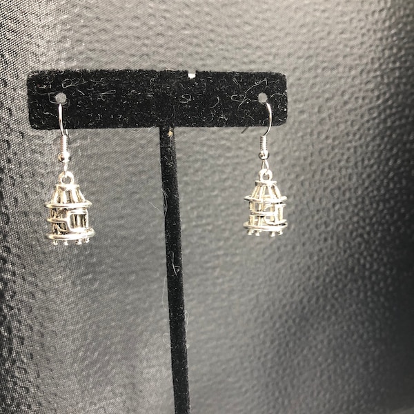 Bird cage earrings