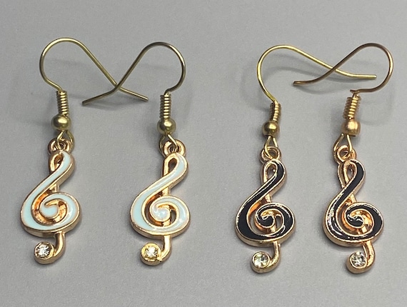 Boucles doreilles de note de musique | Etsy