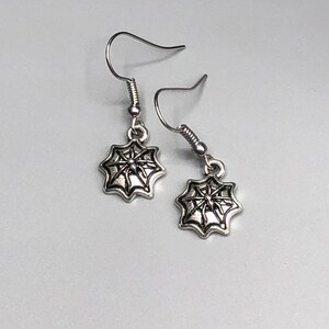 Small spider web earrings