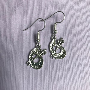 Paint palette charm earrings